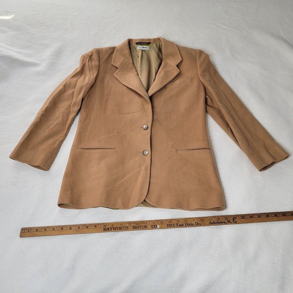 LL Bean Coat Size 12 Beige Topcoat Blazer Womens Top - Picture 3 of 16